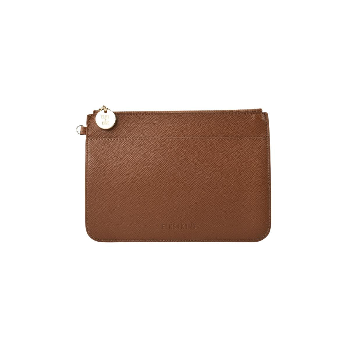 ELMS and KING Flat Pouch Tan Saffiano | Minimax