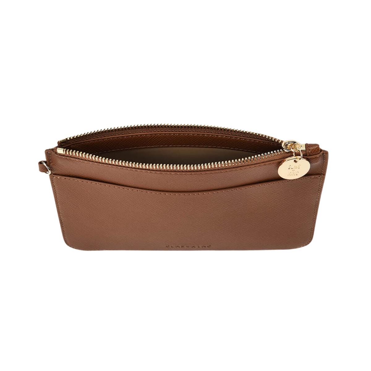 ELMS and KING Flat Pouch Tan Saffiano | Minimax