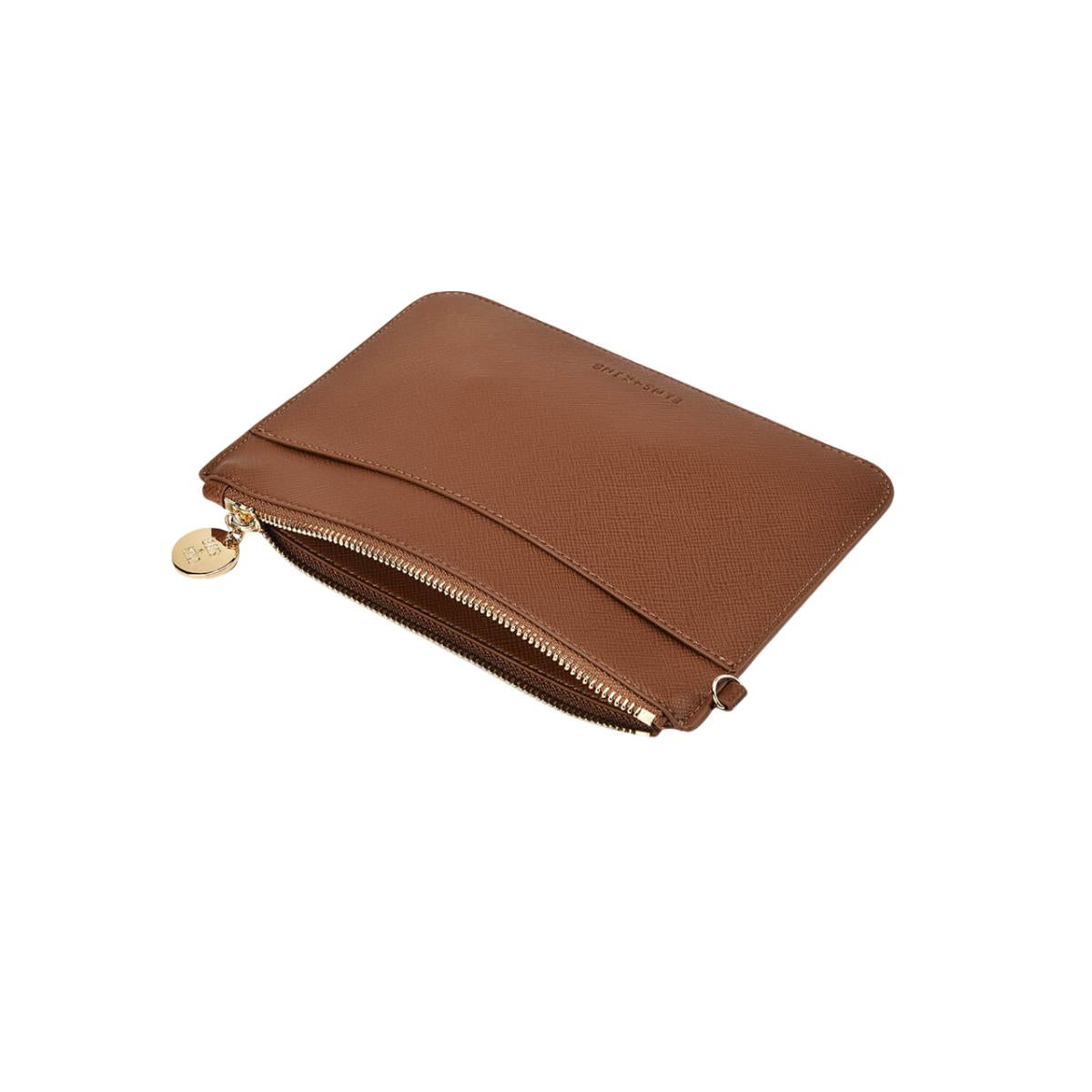 ELMS and KING Flat Pouch Tan Saffiano | Minimax
