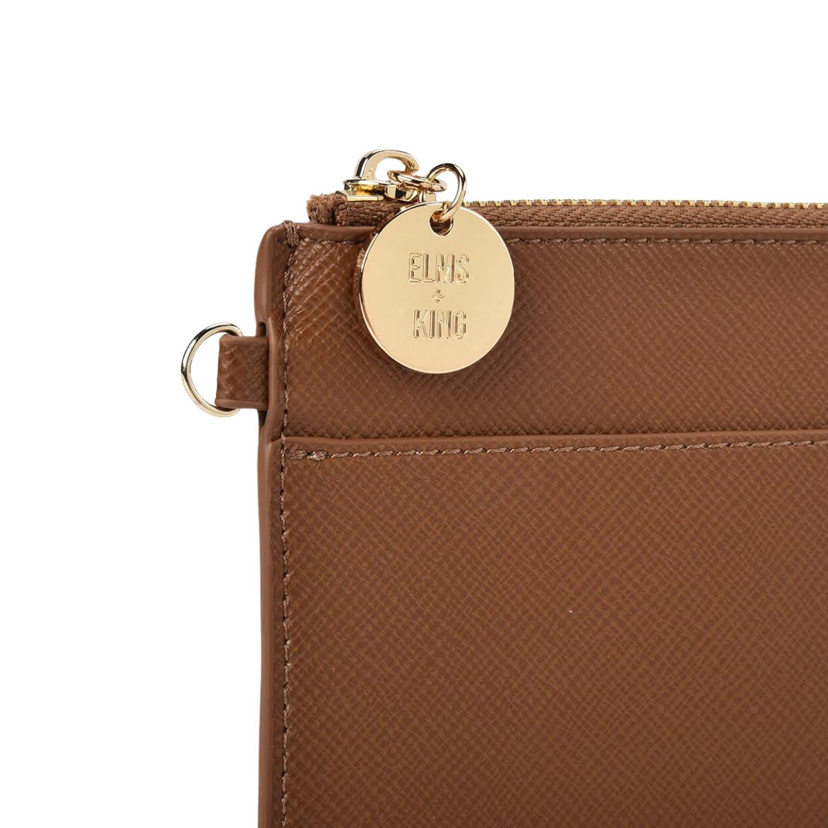 ELMS and KING Flat Pouch Tan Saffiano | Minimax