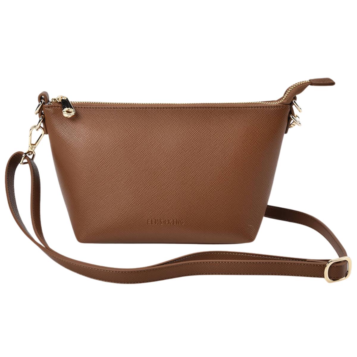 ELMS and KING Leyton Chain Crossbody Tan Saffiano | Minimax