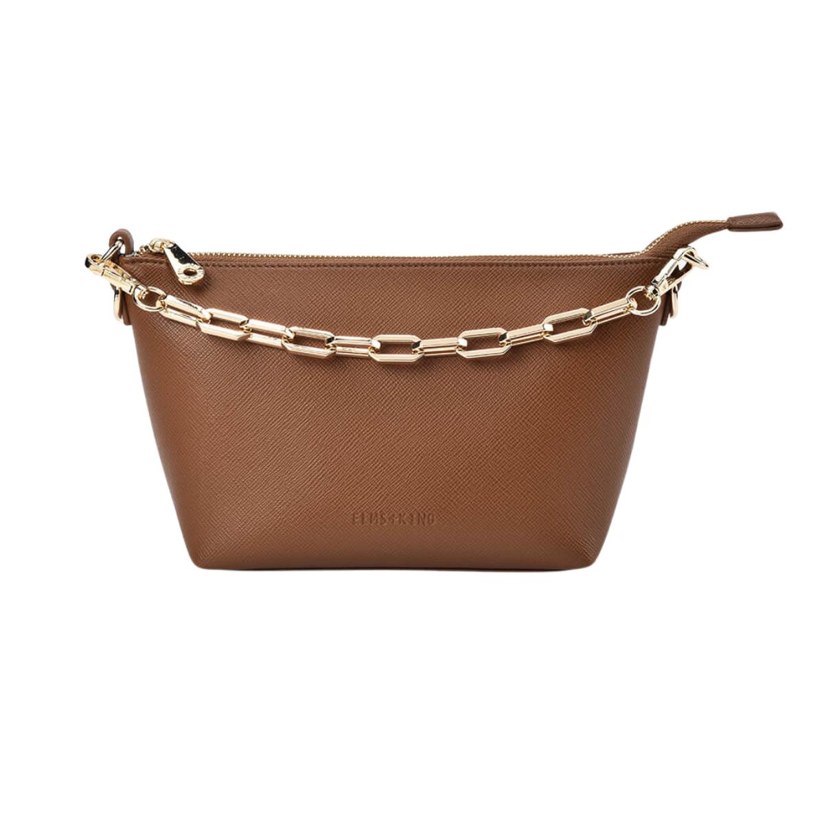 ELMS and KING Leyton Chain Crossbody Tan Saffiano | Minimax