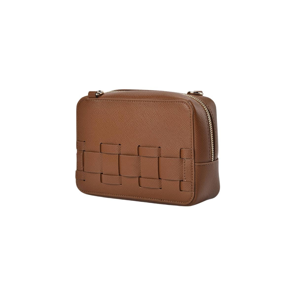 ELMS and KING London Weave Base Crossbody Tan Saffiano | Minimax