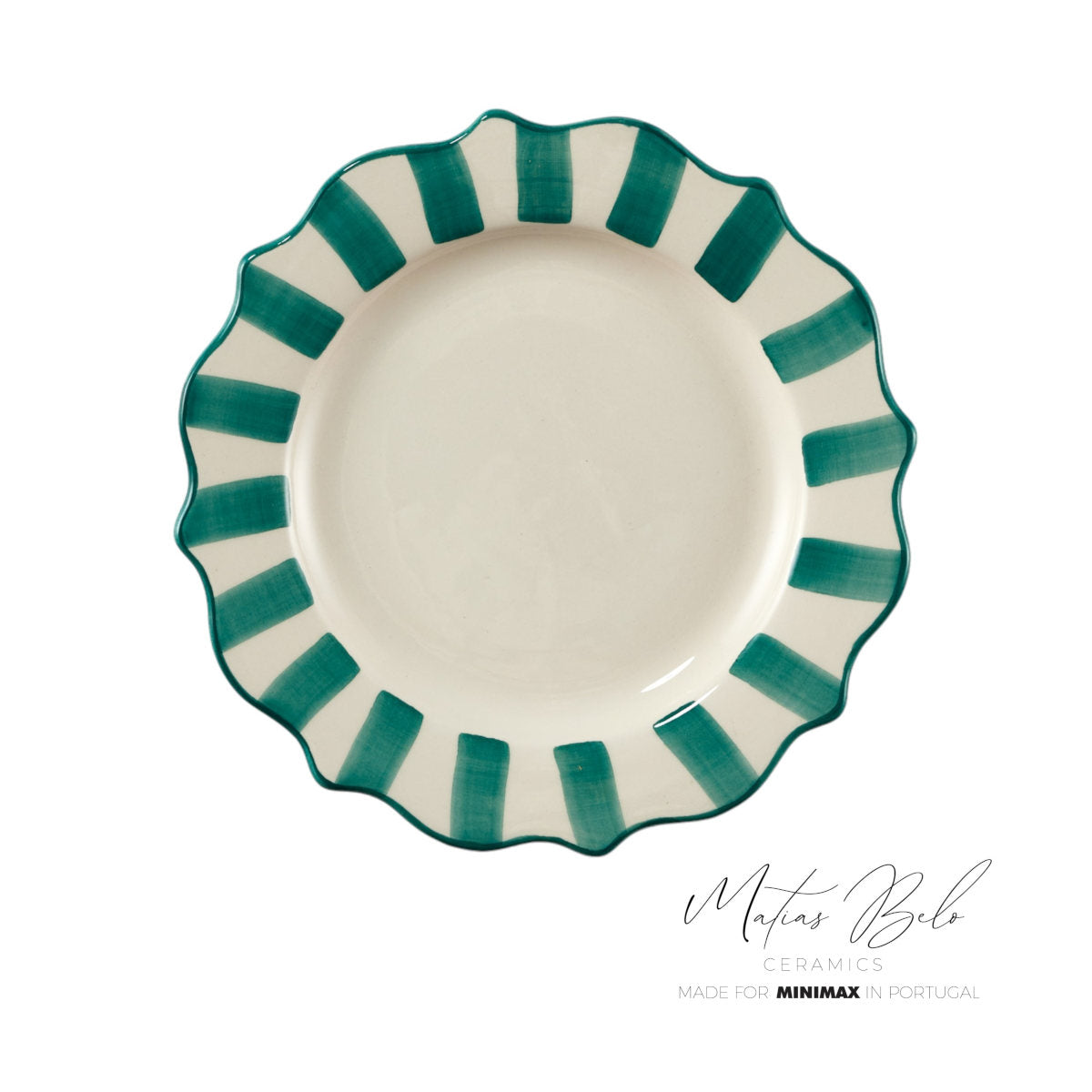 Matias Belo Ceramics Scalloped Salad Plate Mint Green 22cm | Minimax