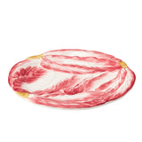 La Ceramica Radicchio Salad Round Plate Red 21cm with hand-painted radicchio leaf design on white ceramic