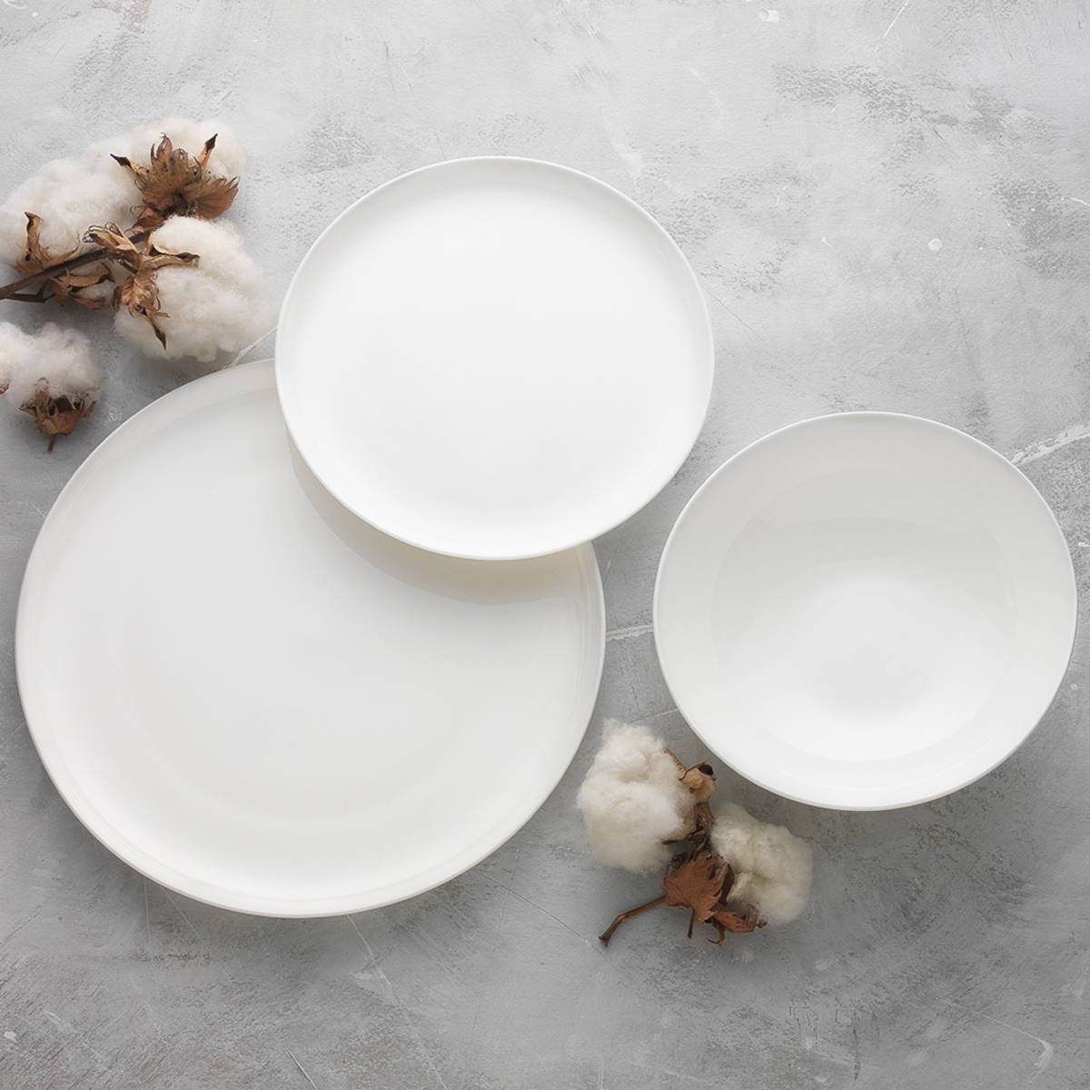 Ecology Canvas Coupe Dinner Set White 12 Piece | Minimax
