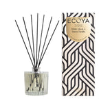 Ecoya Celebration White Musk & Warm Vanilla Diffuser 200ml, reed diffuser in glass bottle with fragrance sticks and decorative label