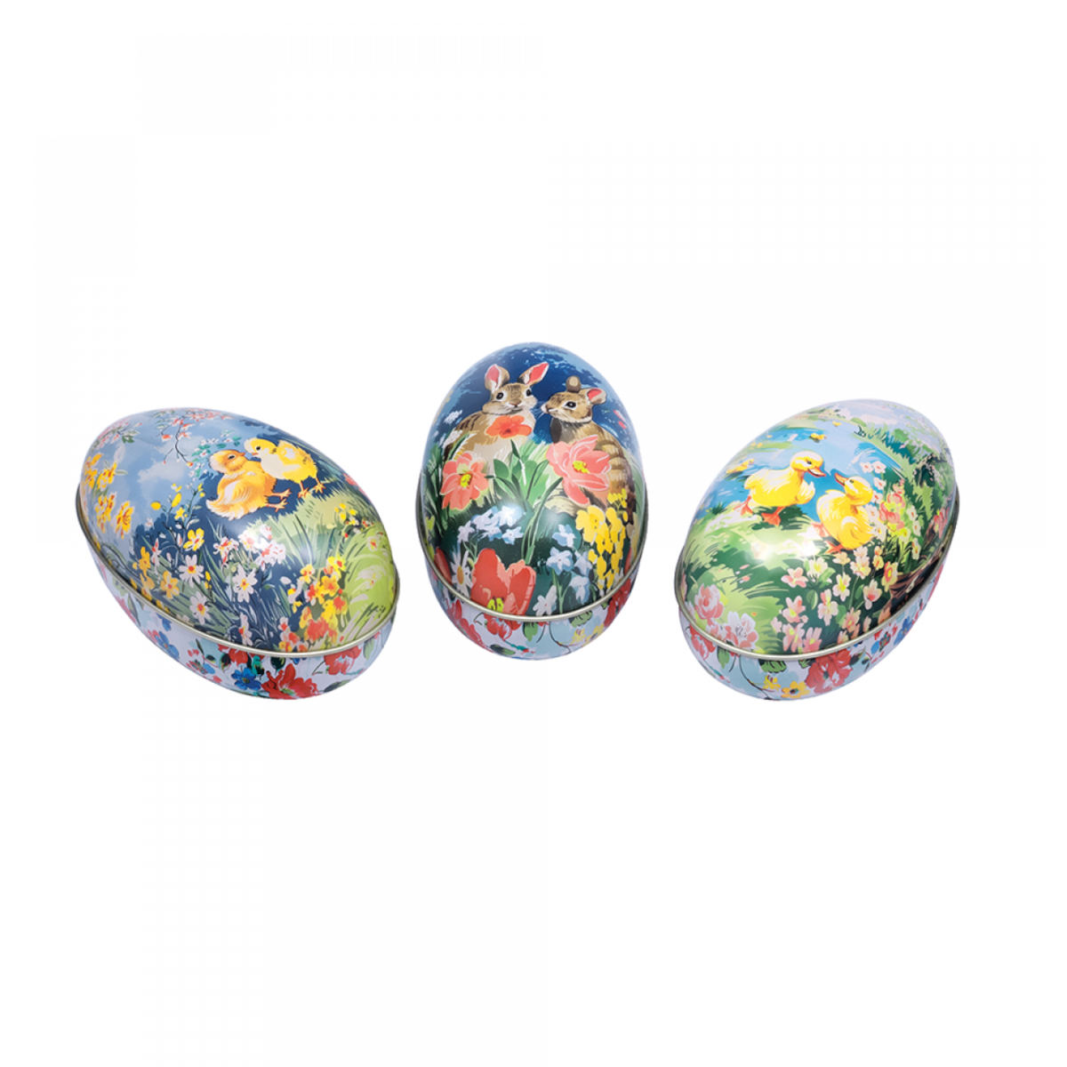 Elite Tins Vintage Egg Tin Large 11.2 x 6.9cm with vintage-style decorative pattern on lid