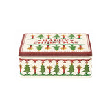 Emma Bridgewater Christmas Joy rectangular biscuit tin with festive tree design