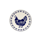 Emma Bridgewater Hen Round Tin Blue Medium with illustrated chicken design on blue lid.