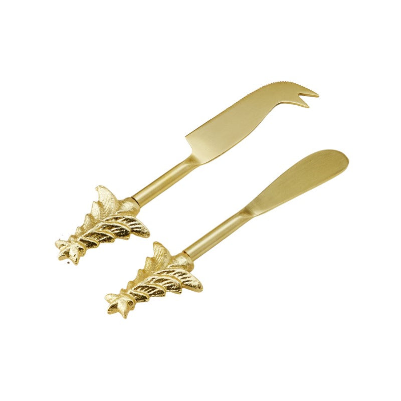 Epicurean Cuisine EAT Christmas Tree Cheese Knife Gold Set of 2 | Minimax