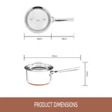 Essteele Per Vita Copper Base Stainless Steel Induction Covered Saucepan 18cm (2.8L) | Minimax