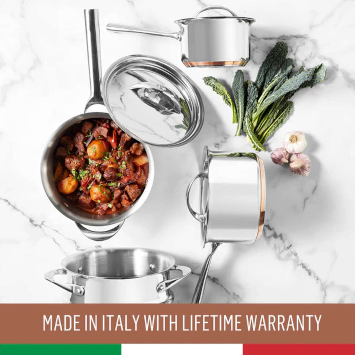 Essteele Per Vita Copper Base Stainless Steel Induction Covered Saucepan 20cm (3.4L) | Minimax