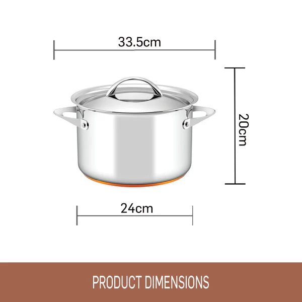 Essteele Per Vita Copper Base Stainless Steel Induction Covered Stockpot 24cm (7.1L) | Minimax