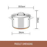 Essteele Per Vita Copper Base Stainless Steel Induction Covered Stockpot 24cm (7.1L) | Minimax