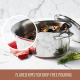 Essteele Per Vita Copper Base Stainless Steel Induction Covered Stockpot 24cm (7.1L) | Minimax