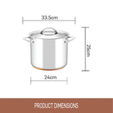 Essteele Per Vita Copper Base Stainless Steel Induction Covered Stockpot 24cm (9L) | Minimax