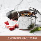Essteele Per Vita Copper Base Stainless Steel Induction Covered Stockpot 24cm (9L) | Minimax