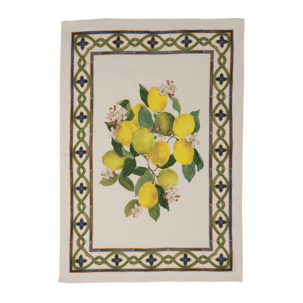 Tessitura Toscana Telerie Etruscan Garden Limoni Tea Towel 50cm x 70cm | Minimax