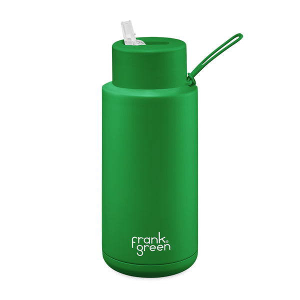 Frank Green Ceramic Reusable Bottle with Straw Lid Evergreen 1L | Minimax