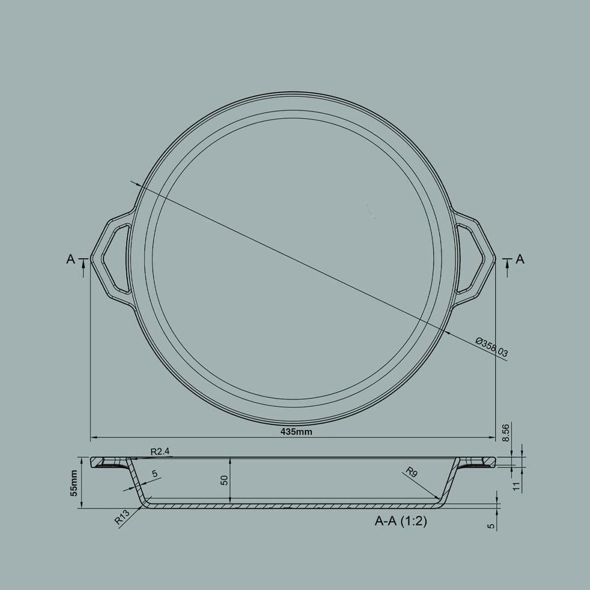 Ironclad Co 36cm Salt Stone Satin Enamel Grande Legacy Pan