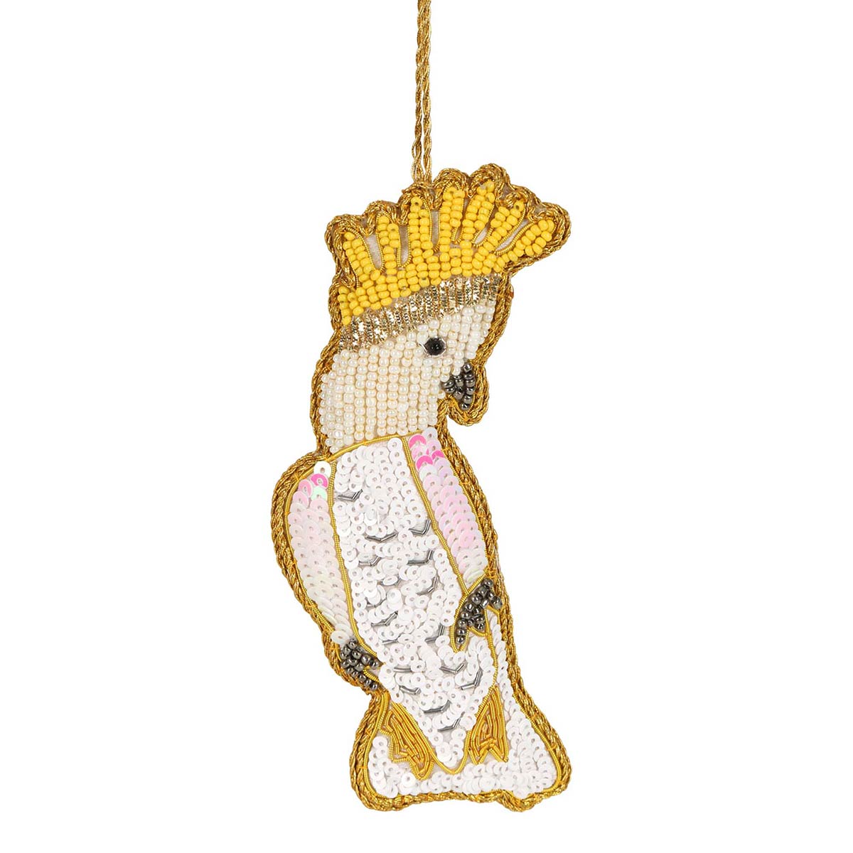 Florabelle Crested Cockatoo Hanging Tree Decoration Yellow| Minimax