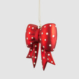 Florabelle Spotty Bow Glass Tree Decoration 10cm
