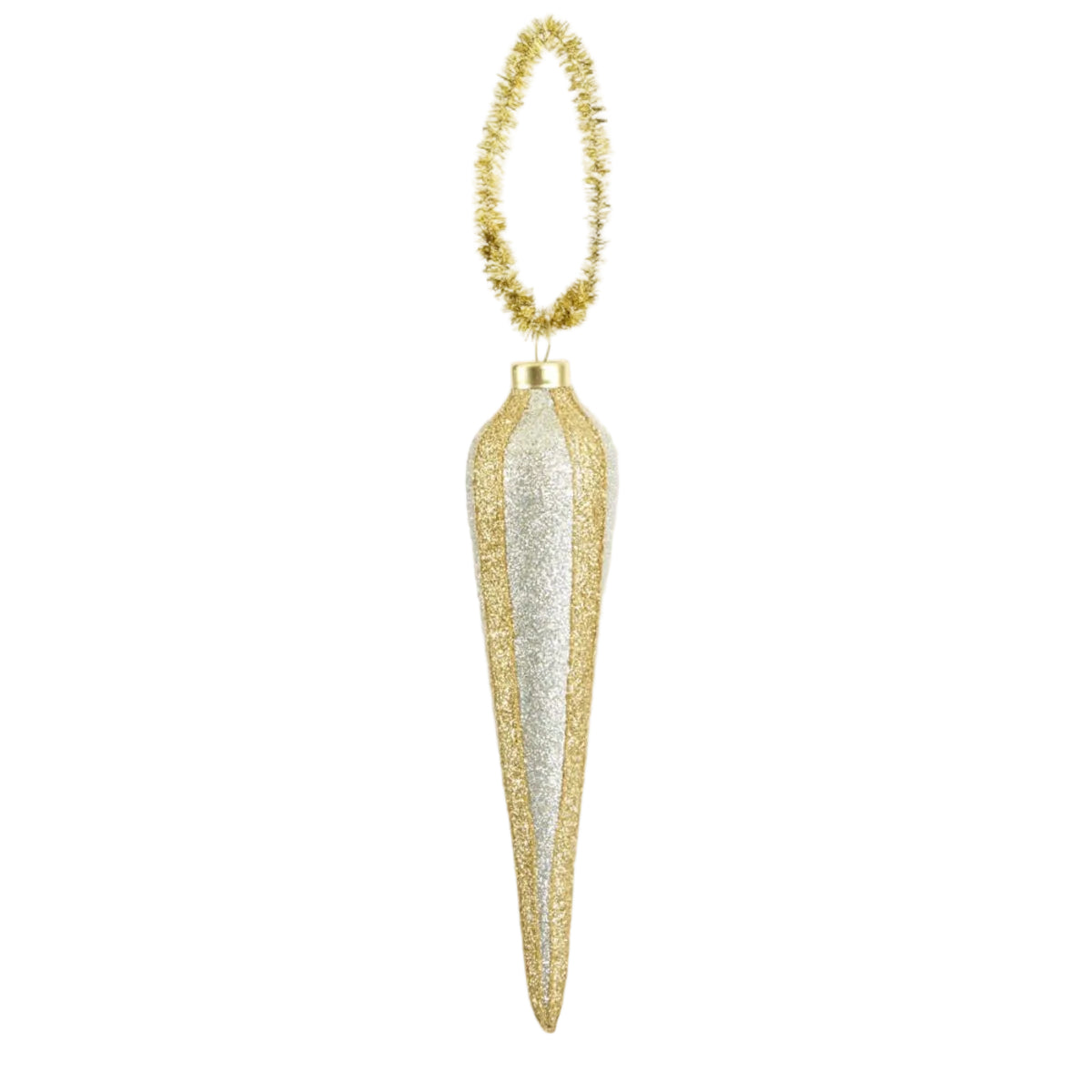 Stripe Finial Hanging Decoration Gold/Silver 16cm | Minimax