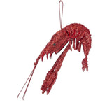Florabelle Lester Glitter Prawn Ornament Red 19cm