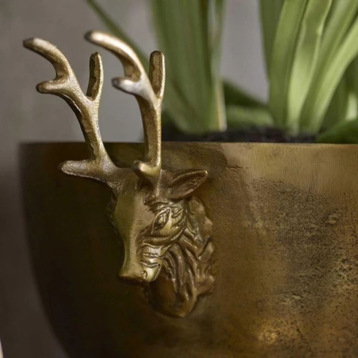 Florabelle Ruby Star Champagne Bowl Deer Gold 38x42cm