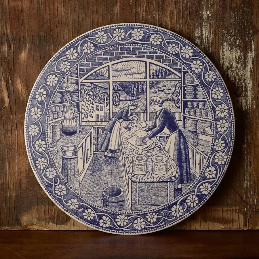 The Fine Cheese Co. Ceramic Cheese Plater 30cm | Minimax - wood background