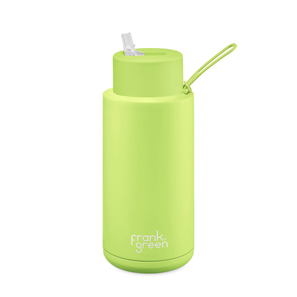 Frank Green Ceramic Reusable Bottle with Straw Lid Pistachio Green 1L | Minimax