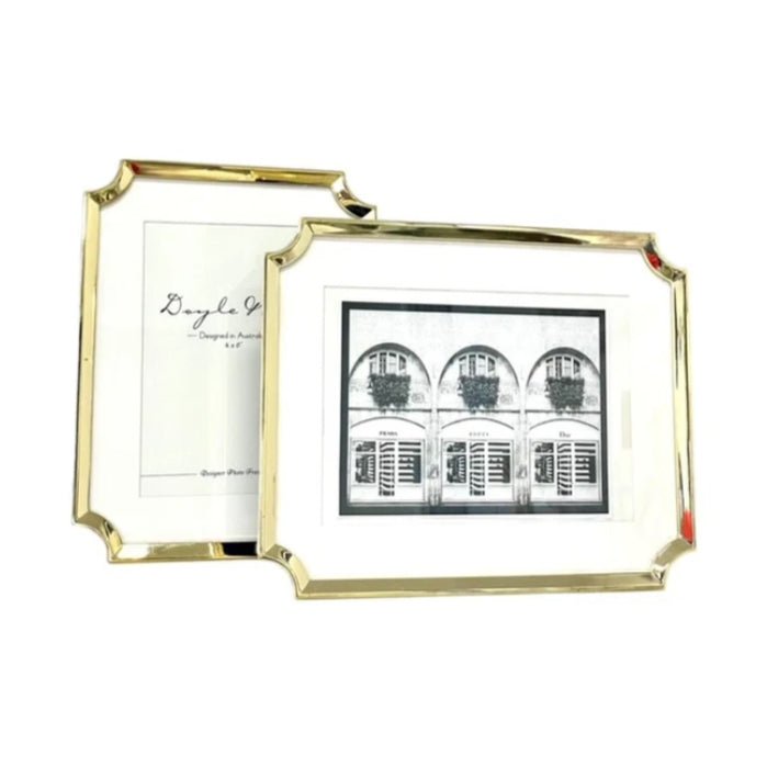 Hamptons Gold Clipped Corners Frame 4x6"