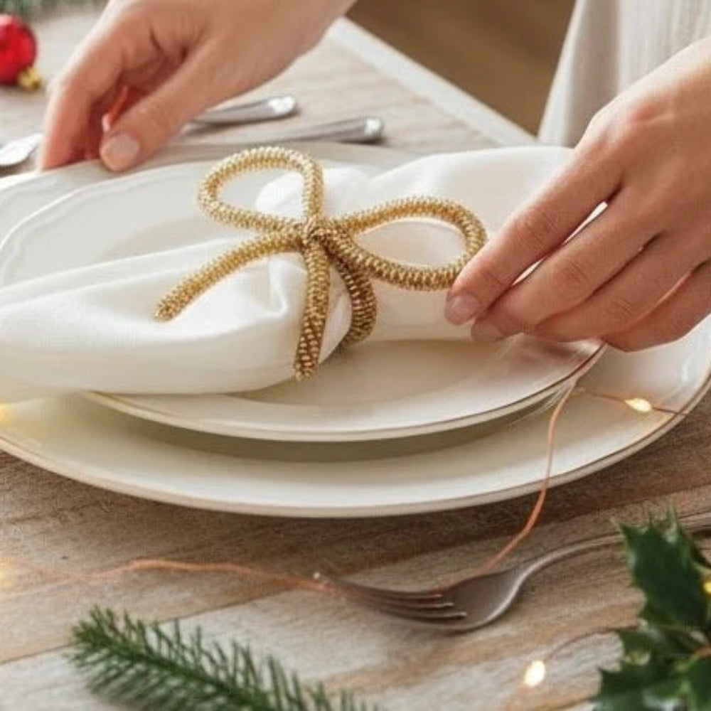 Flair Loop Bow Napkin Ring Gold