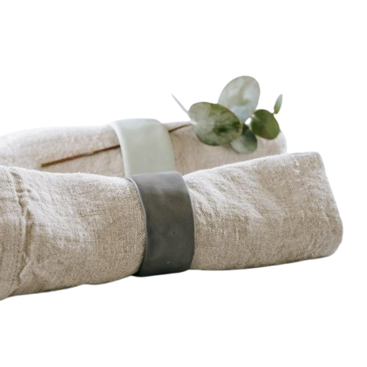 Flax Napkin Ring Charcoal