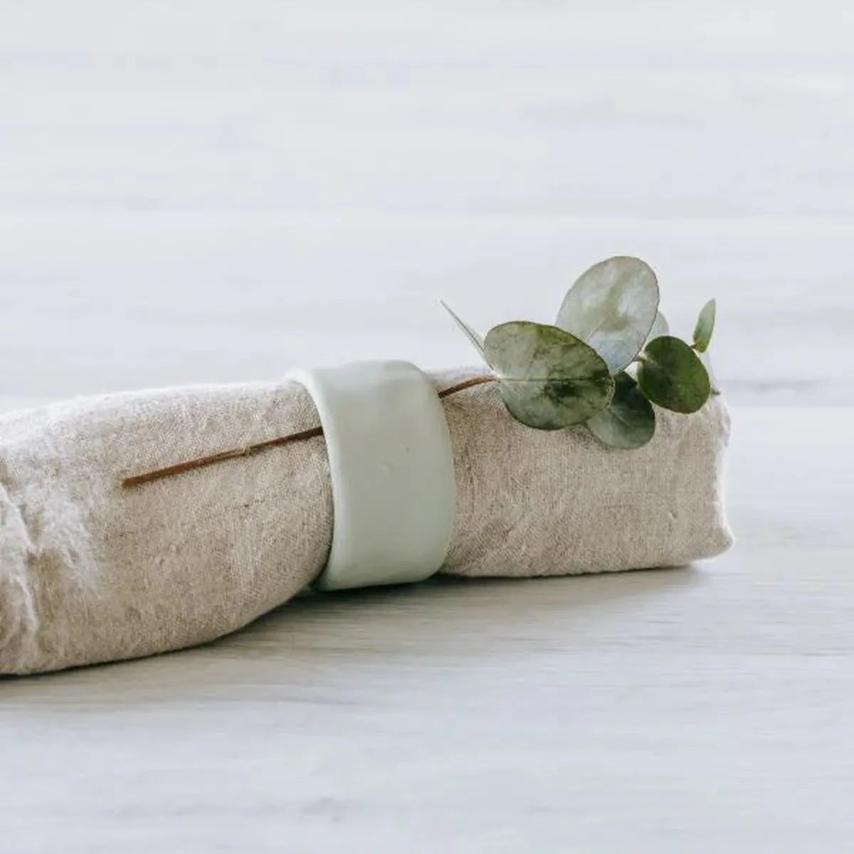 Flax Napkin Ring Duck Egg