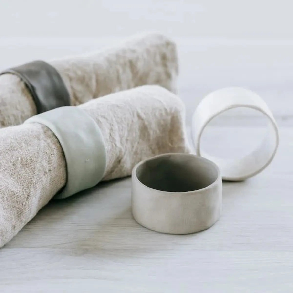 Flax Napkin Ring Charcoal