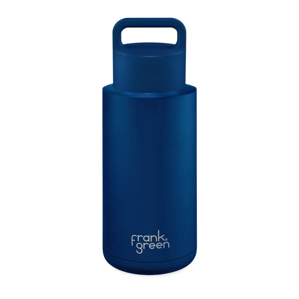 Frank Green Ceramic Reusable Bottle with Grip Lid Deep Ocean 1L