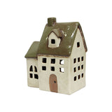 French Country Alsace Tealight Chapel Cream/Olive Green 14x9x18cm | Minimax