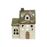 French Country Alsace Tealight Chapel Cream/Olive Green 14x9x18cm | Minimax