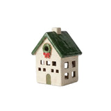 French Country Wreath Tea Light Cottage Cream/Green 9.5x7.5x12.5cm | Minimax