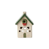 French Country Wreath Tea Light Cottage Cream/Green 9.5x7.5x12.5cm | Minimax