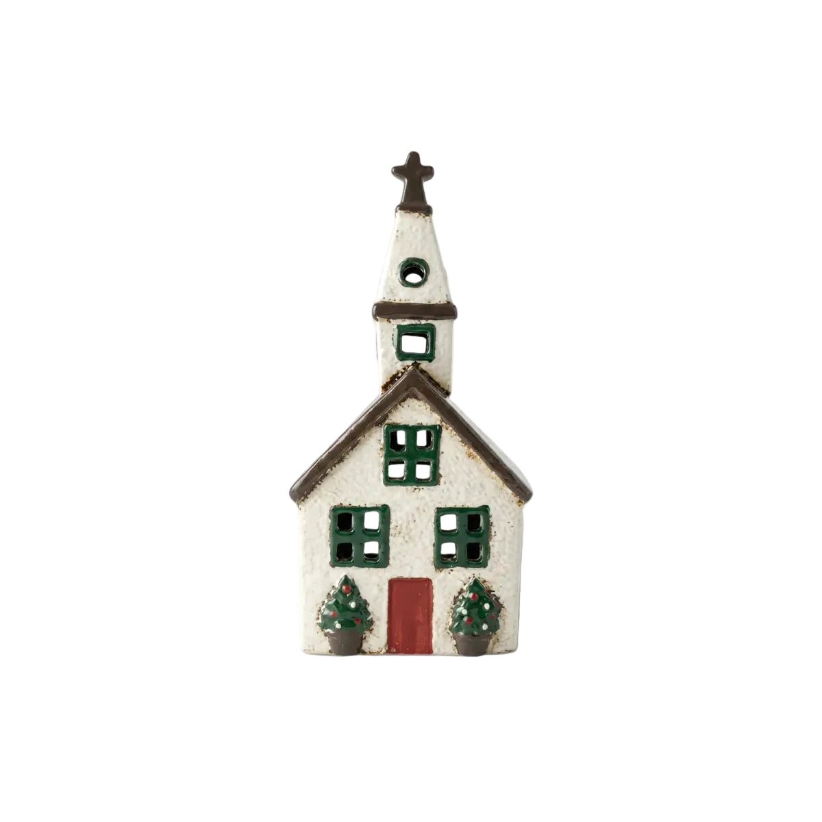 French Country Nordgard Village Church with Trees Slate 15x14x30cm | Minimax
