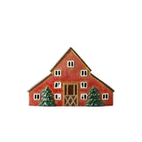 French Country Trees Barn Tealight Red 30.5x11.5x20.5cm | Minimax