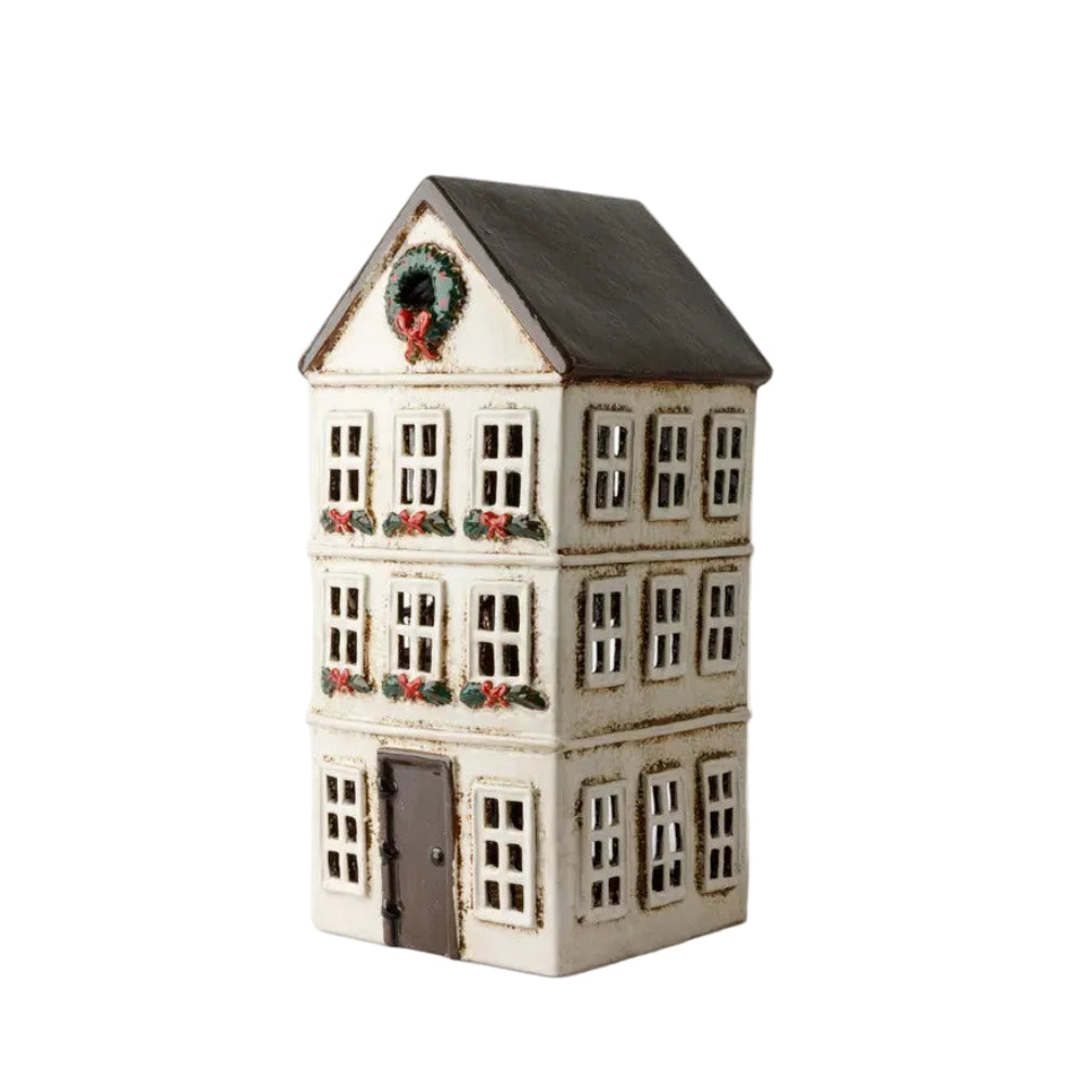 French Country Nordgard Grande Chalet Tealight House Slate/Cream 16x15.5x32.5cm | Minimax