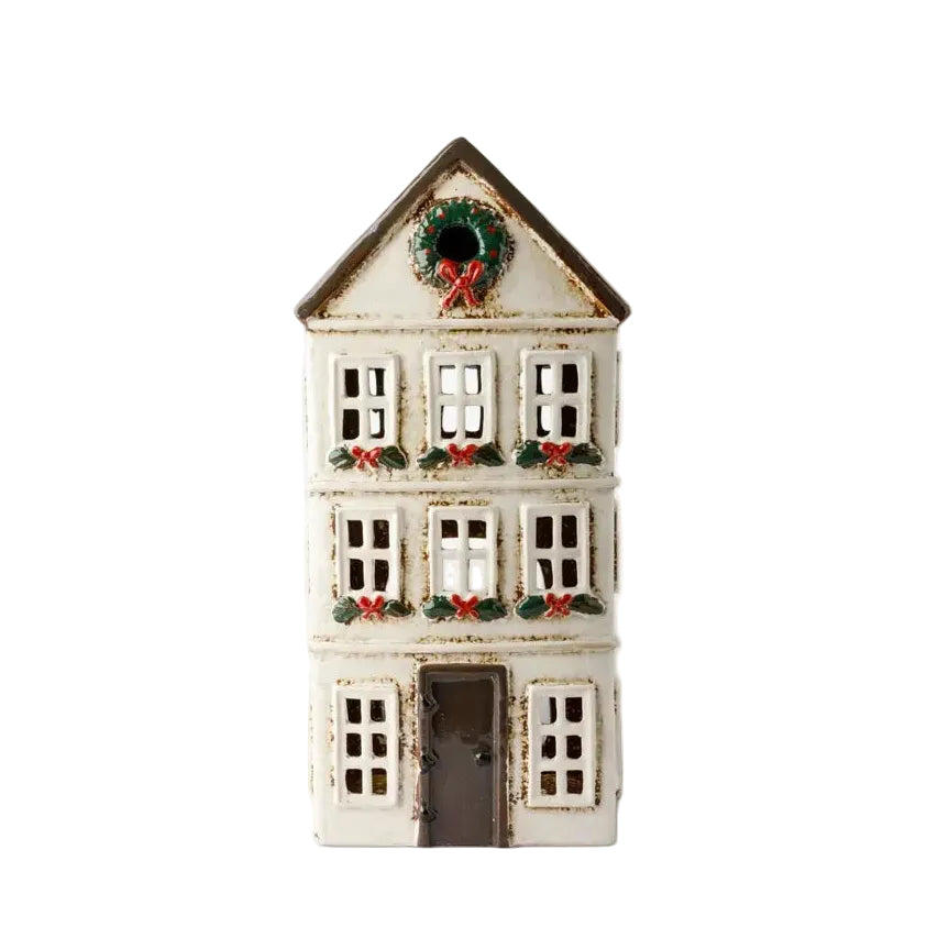 French Country Nordgard Grande Chalet Tealight House Slate/Cream 16x15.5x32.5cm | Minimax