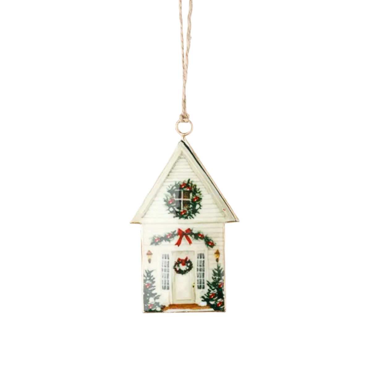 French Country Enamel Villa Decor White 10cm | Minimax