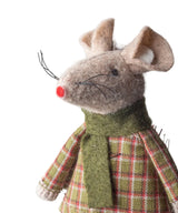 French Country Billy Mouse Hanging Decoration Green 16cm