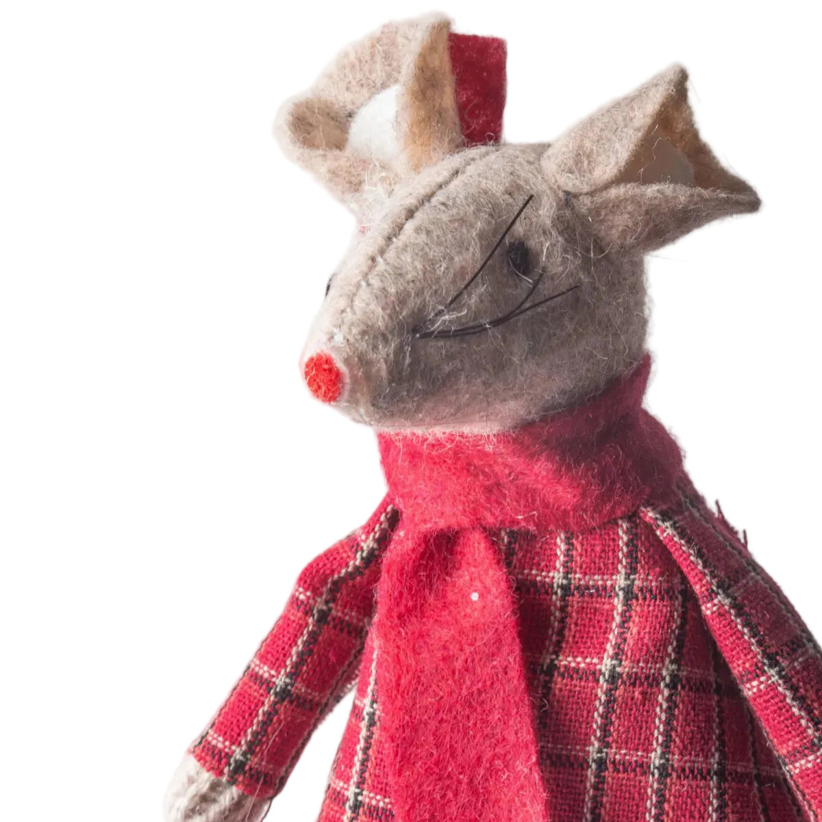 French Country Harry Mouse Hanging Decoration Red 16cm