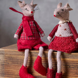 French Country Harry Mouse Sitting Decoration Red 16cm
